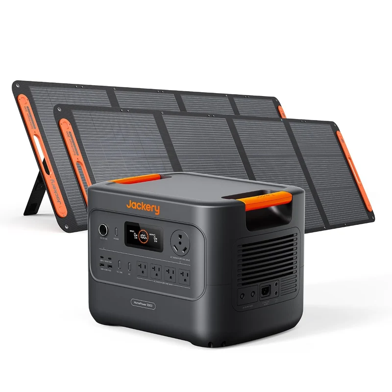 Estación de Energía Portátil Jackery HomePower 3000, 3072 Wh, 3600 W, con 2 Paneles Solares de 200 W, Negro