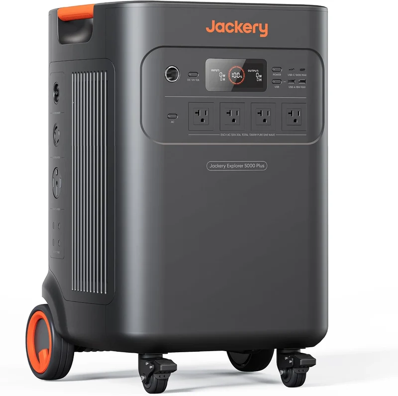 Estación de Energía Portátil Jackery Explorer 5000 Plus, 5040 Wh, 7200 W, Negro