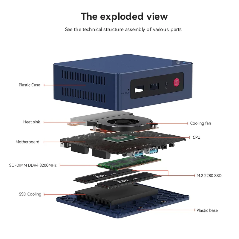 Mini PC Beelink S12 16 GB RAM 500 GB SSD, con Intel N100
