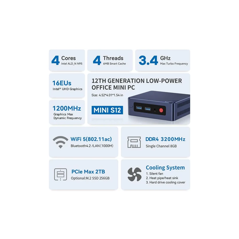 Mini PC Beelink S12 8 GB RAM, con Intel N95