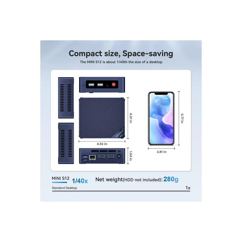 Mini PC Beelink S12 8 GB RAM, con Intel N95
