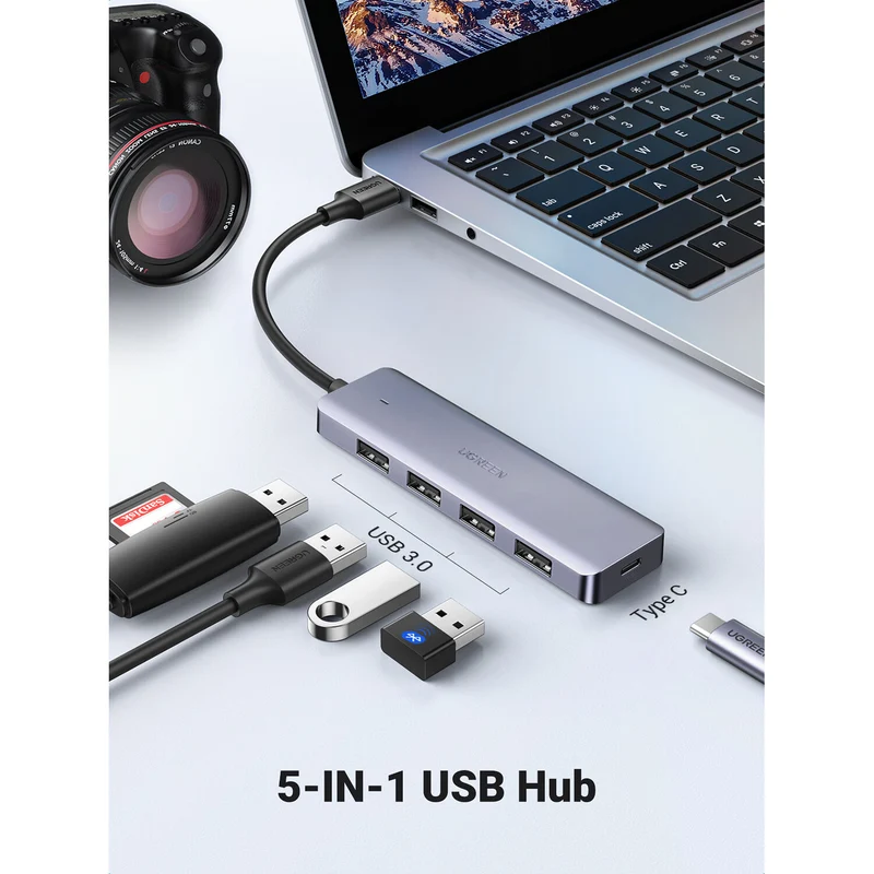 Hub USB UGREEN 4 Puertos USB 3.0 en Aluminio