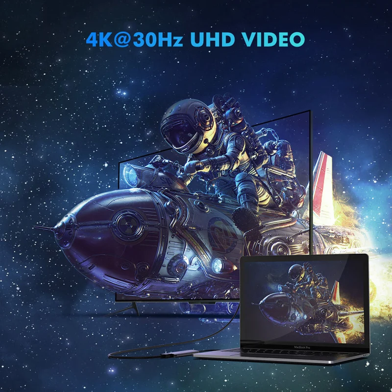 Hub USB UGREEN USB-C a HDMI con 3 Puertos USB-A y Carga 100W
