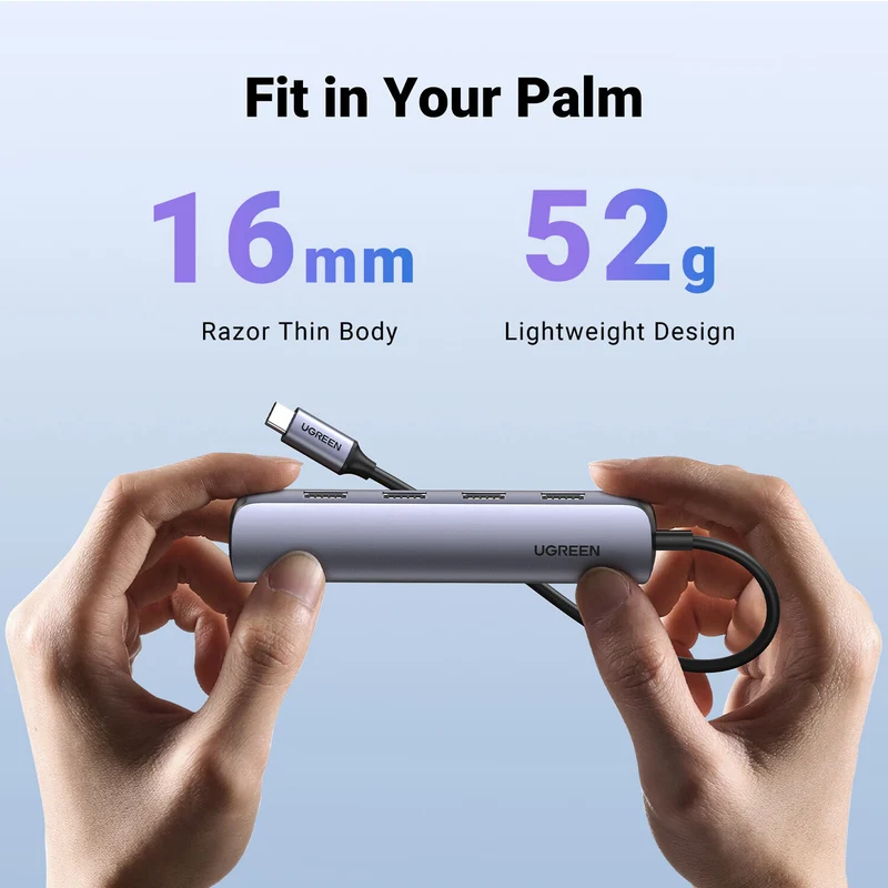 Hub USB UGREEN 5 en 1 USB-C con 4 Puertos USB-A y HDMI 4K