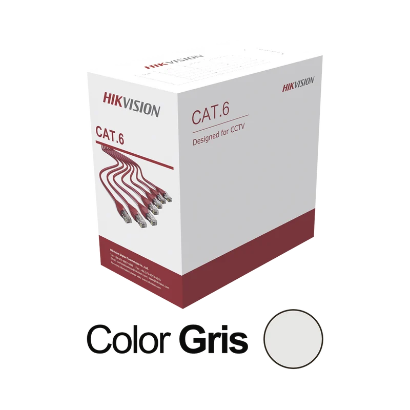 Bobina de Cable UTP Hikvision DS-1LN6U-G PoE 305 m Cat 6 Interior