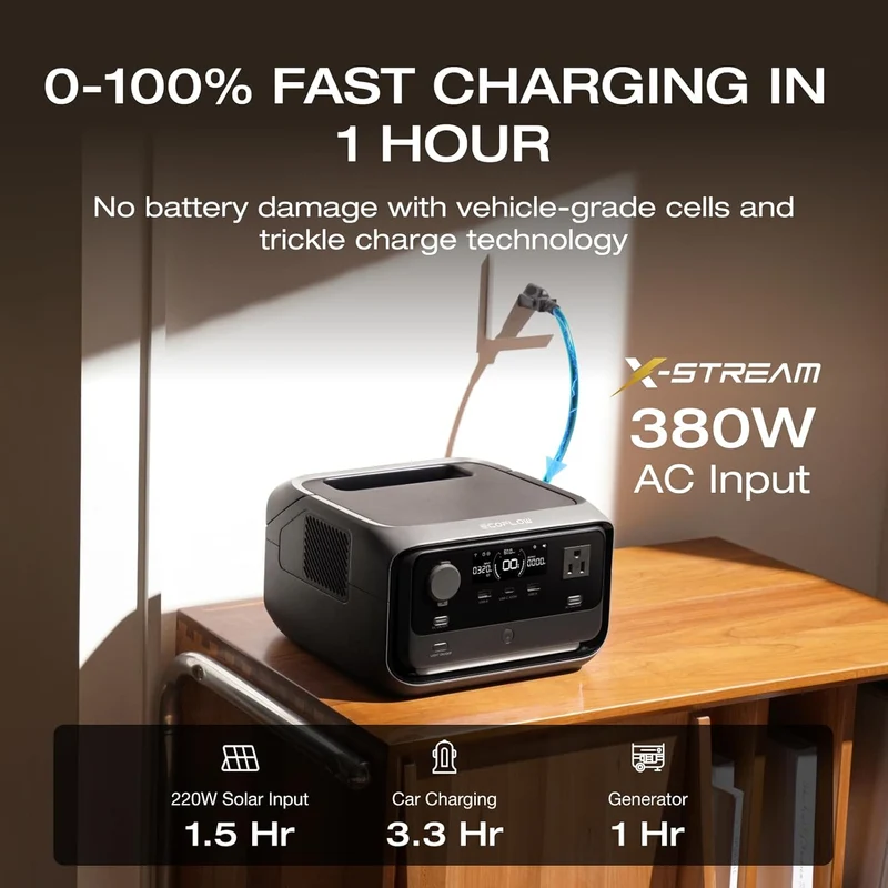 Estación de Energía Portátil EcoFlow RIVER 3 Plus, 286 Wh, 600 W