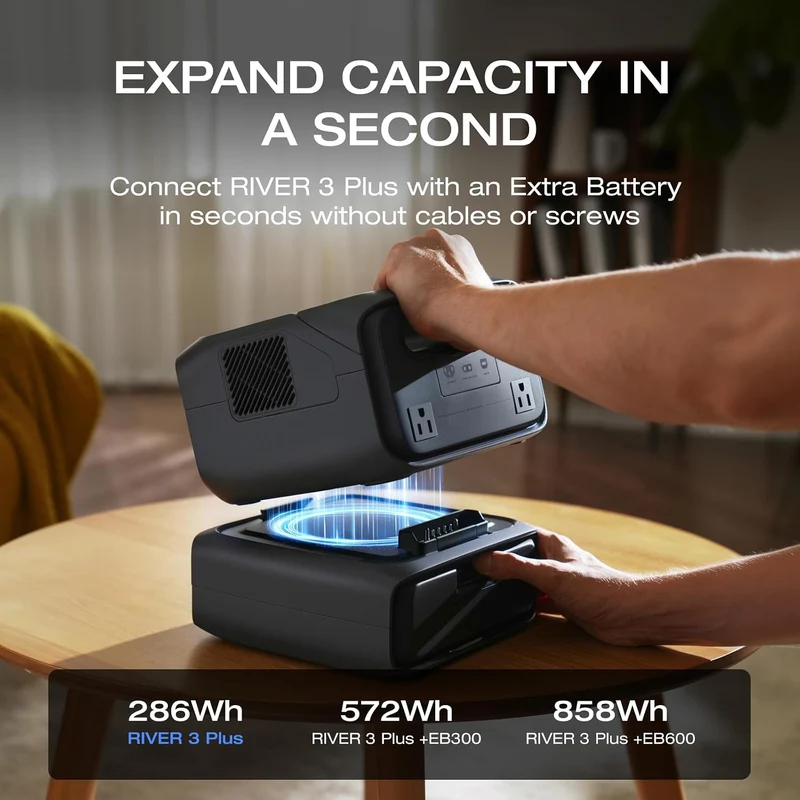 Estación de Energía Portátil EcoFlow RIVER 3 Plus, 286 Wh, 600 W