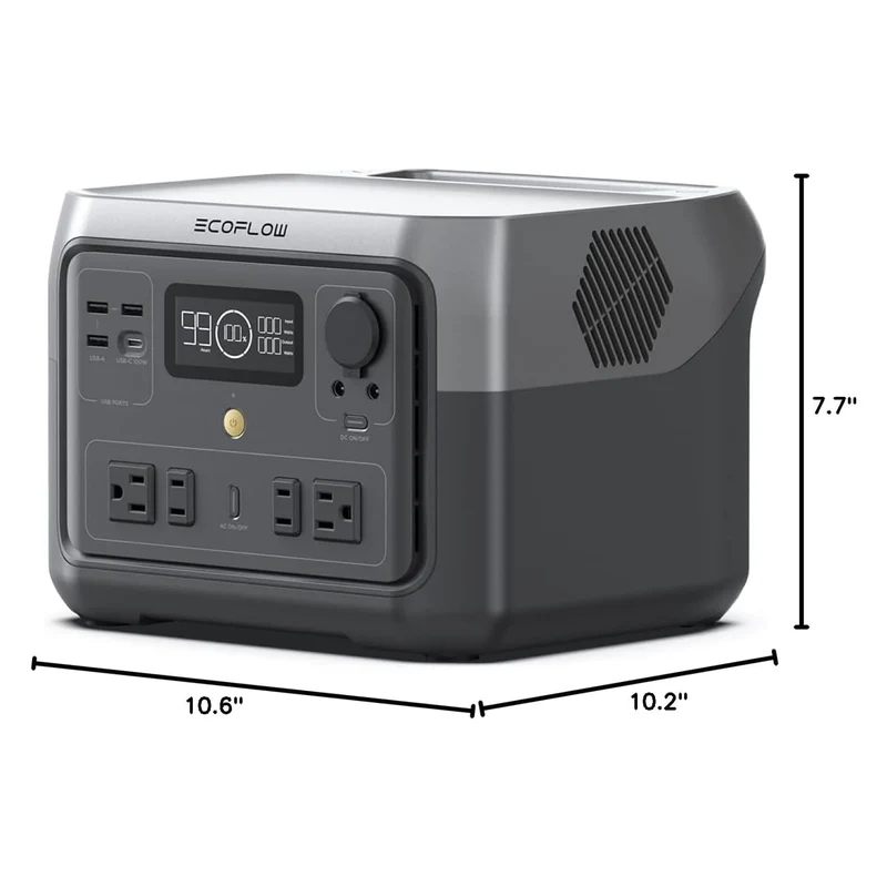 Estación de Energía Portátil EcoFlow RIVER 2 Max 500, 499 Wh, 1000 W