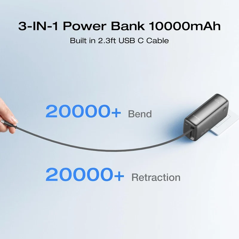 Power Bank EcoFlow RAPID, 10000 mAh, Carga 45 W, Negro