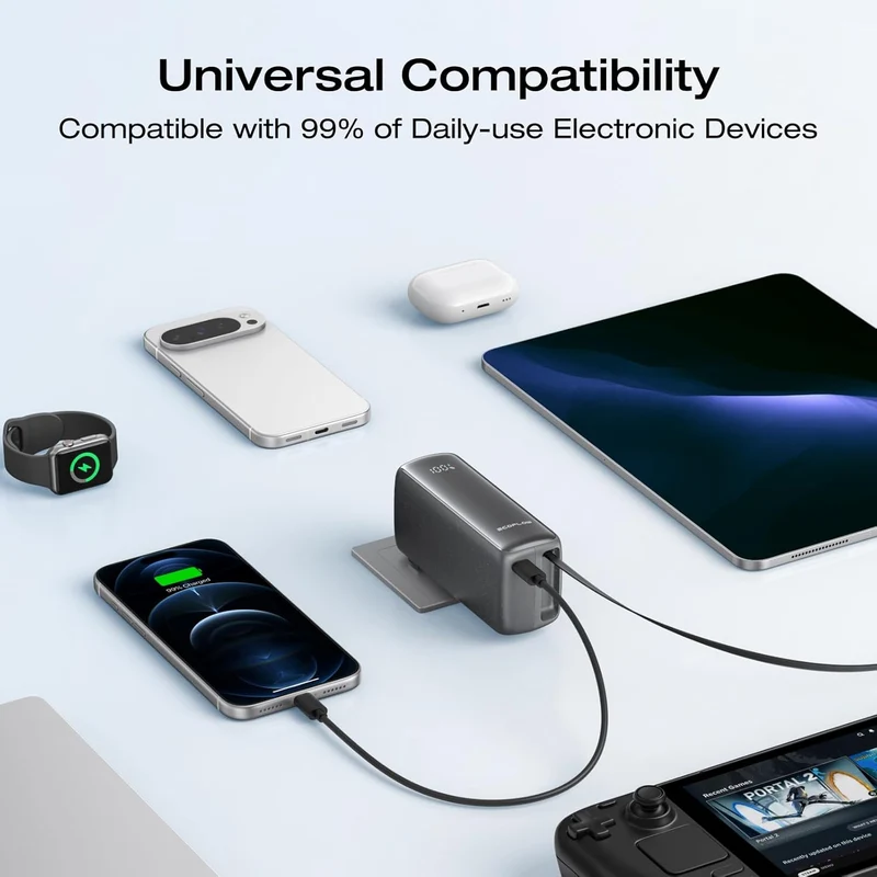 Power Bank EcoFlow RAPID, 10000 mAh, Carga 45 W, Negro
