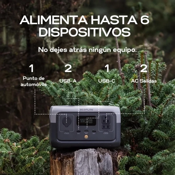 Estación de Energía Portátil EcoFlow RIVER 2, 256 Wh, 600 W
