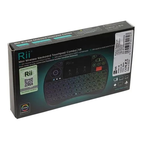 Teclado Inalámbrico Mini Riitek X8 con Touchpad RGB Negro