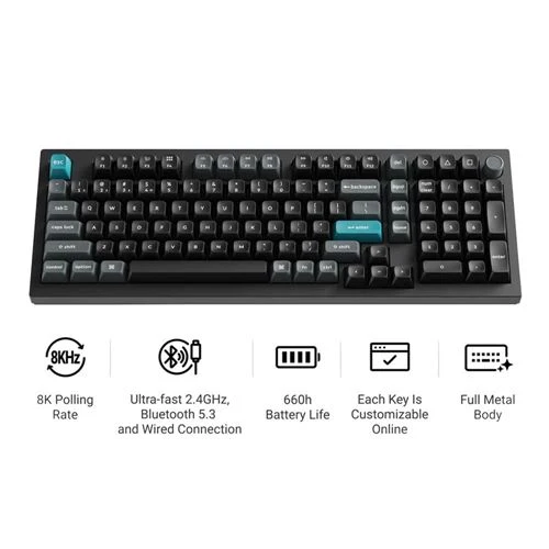 Teclado Mecánico Inalámbrico Keychron Q5 Ultra 8K Hot-Swap RGB Blanco