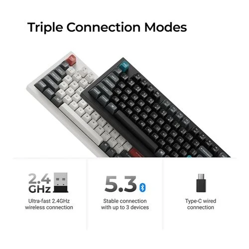 Teclado Mecánico Inalámbrico Keychron Q5 Ultra 8K Hot-Swap RGB Blanco