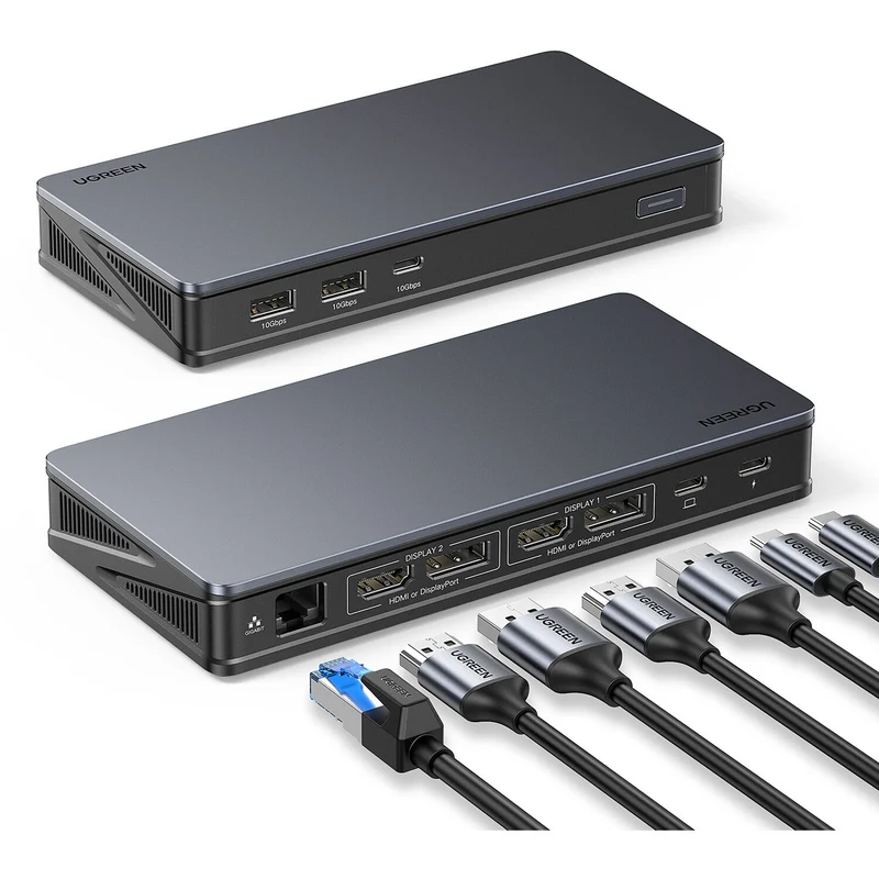 Docking Station UGREEN 9 en 1 Doble Monitor 4K 60Hz con Ethernet