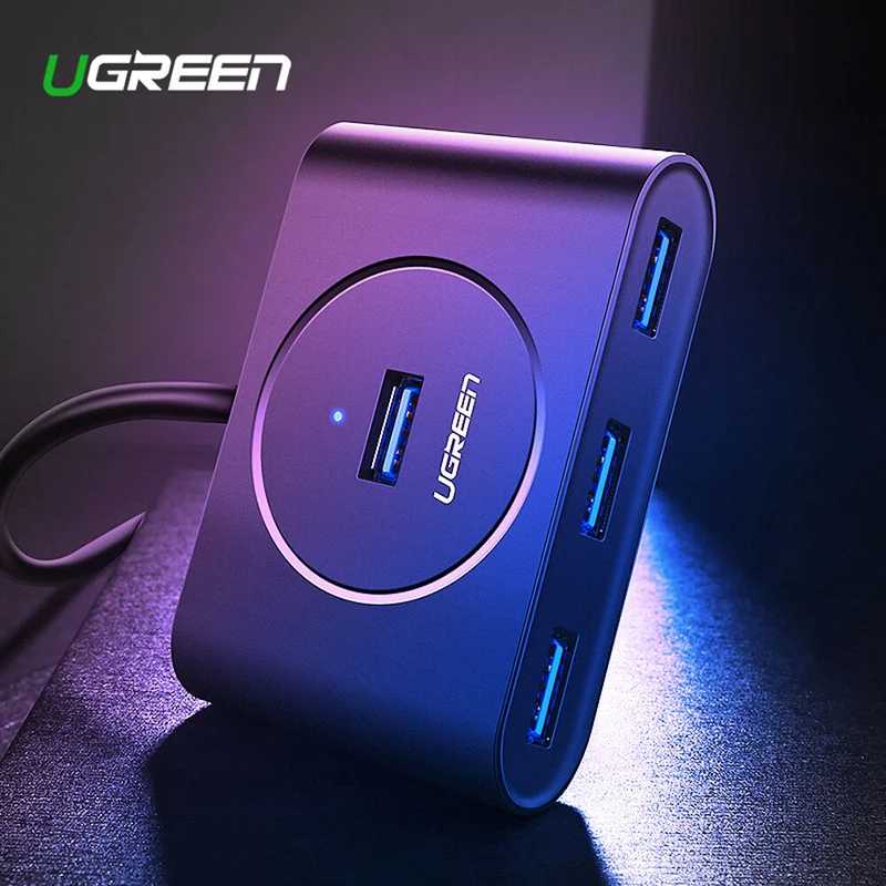 Hub USB UGREEN 4 Puertos USB-A 3.2 Gen 1 con Cable Integrado