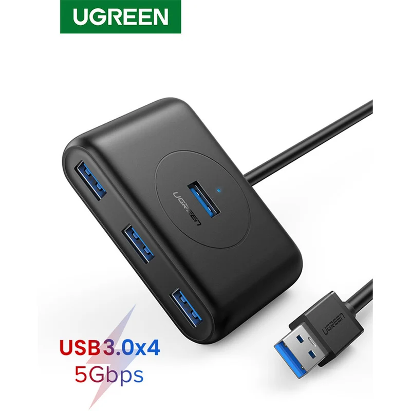 Hub USB UGREEN 4 Puertos USB-A 3.2 Gen 1 con Cable Integrado