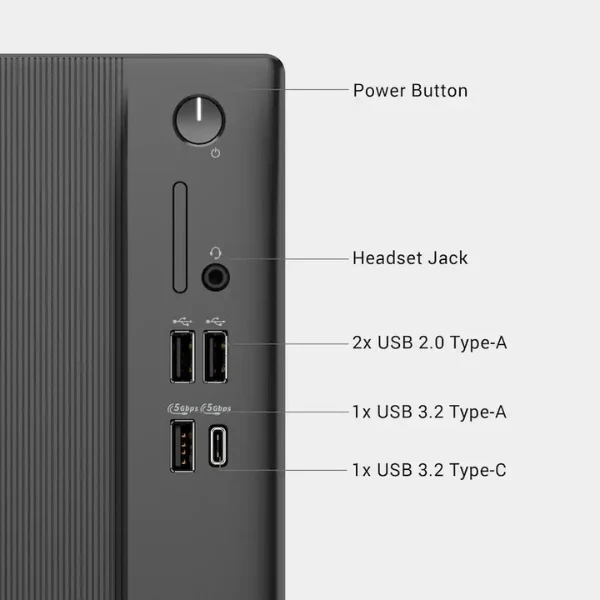 Computador Dell DT1265 AMD Ryzen 5 150 (4.55 GHz) - 16 GB DDR5 - 512 GB NVMe M.2 - AMD Radeon 660M - 180 W - Win 11 Home - Black