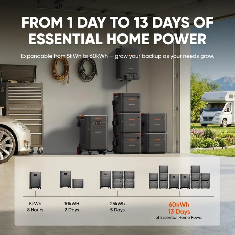 Estación de Energía Portátil Jackery Explorer 5000 Plus, 5040 Wh, 7200 W, con Panel Solar de 500 W