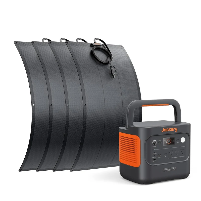 Estación de Energía Portátil Jackery Explorer 2000 v2, 2042 Wh, 2200 W, con 4 Paneles Solares de 100 W