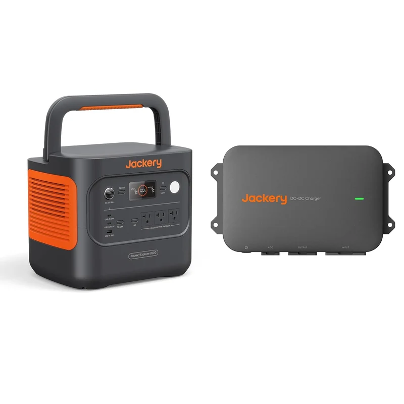 Estación de Energía Portátil Jackery Explorer 2000 v2, 2042 Wh, 2200 W, con Cargador de Alternador