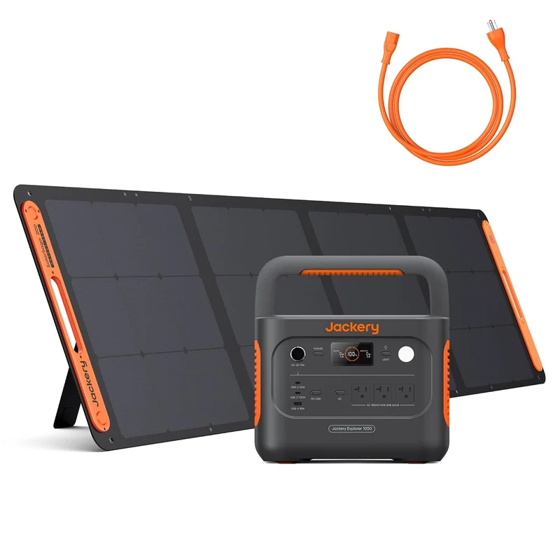 Estación de Energía Portátil Jackery HomePower 1000 v2, 1070 Wh, 1500 W, con Panel Solar de 200 W, Negro