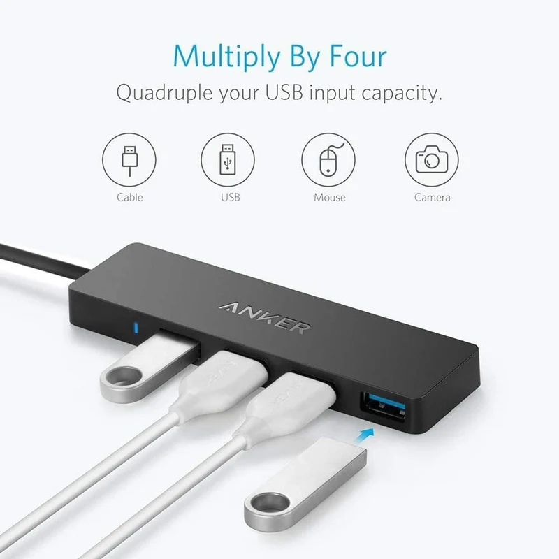 Hub USB Anker USB-C a 4 Puertos USB 3.0