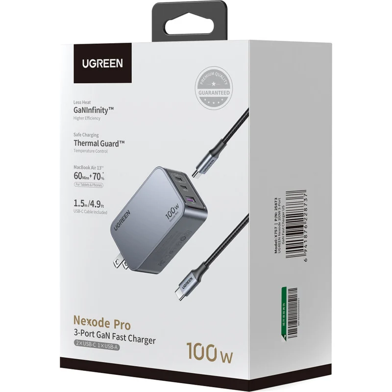 Cargador UGreen Nexode 100W GaN Carga Rapida