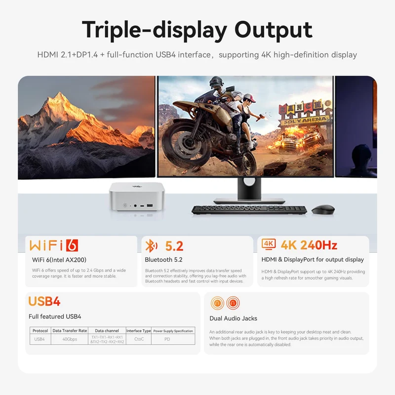 Mini PC Beelink SER9 24 GB RAM 1 TB SSD, con Ryzen 7 H 255
