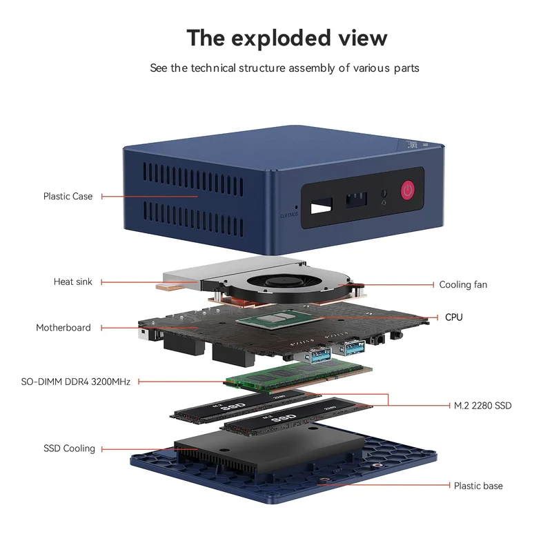 Mini PC Beelink S12 8 GB RAM 480 GB SSD, con Intel N95