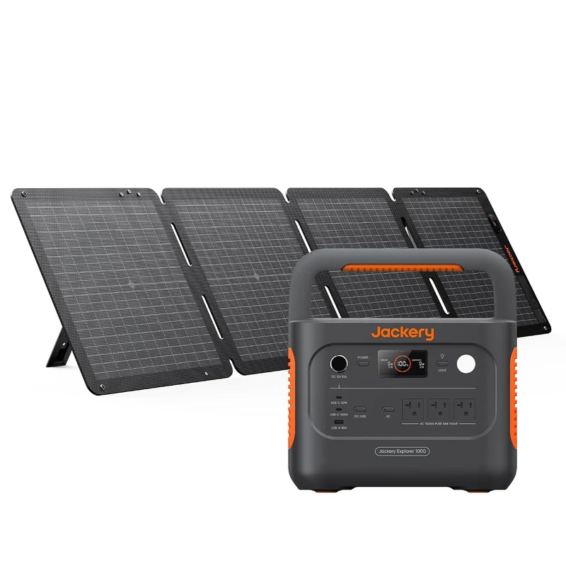 Estación de Energía Portátil Jackery HomePower 1000 v2, 1070 Wh, 1500 W, con Panel Solar de 100 W, Naranja