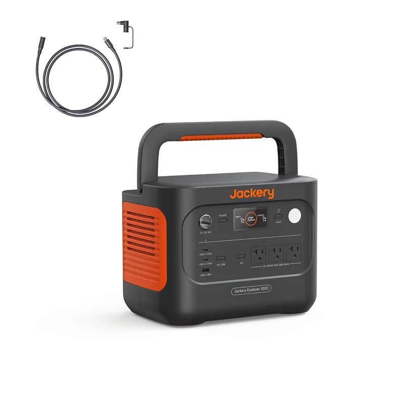 Estación de Energía Portátil Jackery Explorer 1000 v2, 1070 Wh, 1500 W, con Cable de Extensión