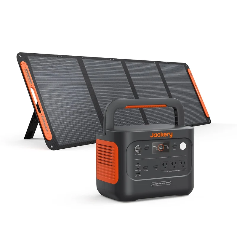 Estación de Energía Portátil Jackery HomePower 1000 v2, 1070 Wh, 1500 W, con Panel Solar de 200 W, Naranja