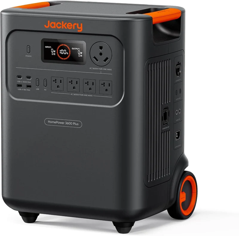 Estación de Energía Portátil Jackery HomePower 3600 Plus, 3584 Wh, 3600 W, Negro