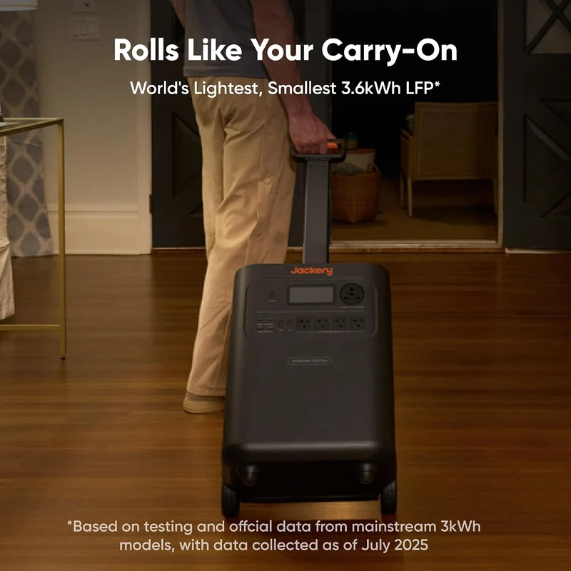 Estación de Energía Portátil Jackery HomePower 3600 Plus, 3584 Wh, 3600 W, con 2 Paneles Solares de 200 W, Negro