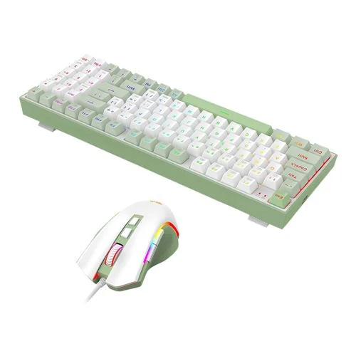 Combo Teclado y Mouse Mecanico Gaming Redragon S134 Compacto RGB Blanco