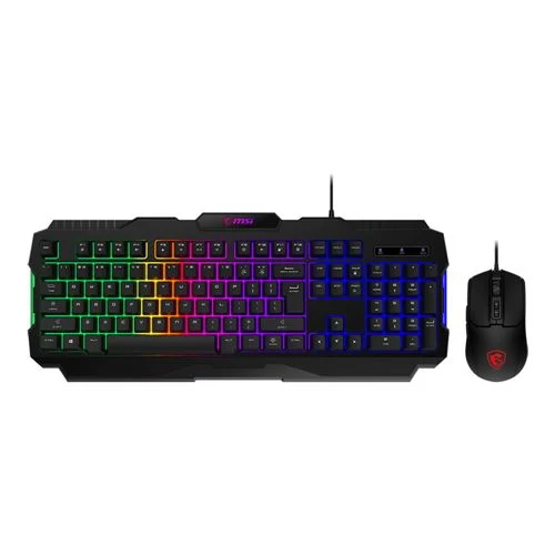 Combo Teclado y Mouse Gaming MSI Forge GK100 RGB Negro