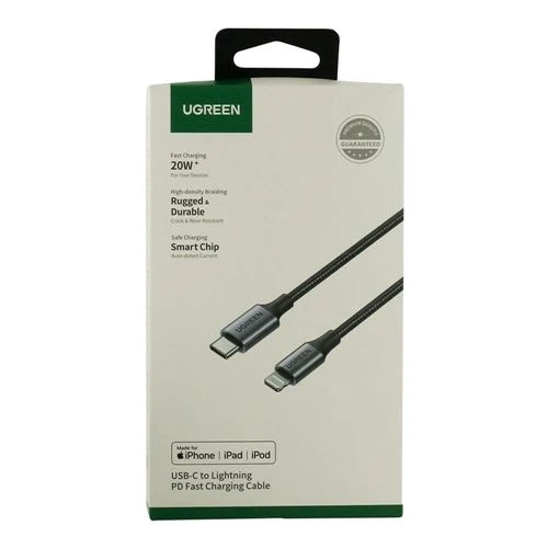 Cable USB-C a Lightning UGreen MFi Trenzado 1m Negro