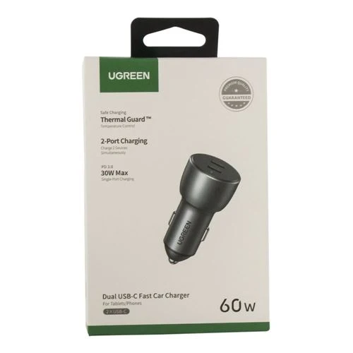 Cargador de Auto UGreen 50W Doble USB-C