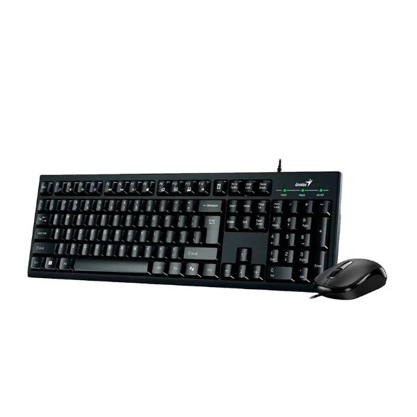 Teclado y Mouse Genius KM-100SE - USB - 1200 DPI - Copilot AI - Español - Negro - 31330009401