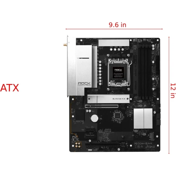 Tarjeta Madre ASRock B850 Rock WiFi 7 AM5 - DDR5 8000MHz OC - PCIe 5.0 - 90-MXBU20-A0UAYZ