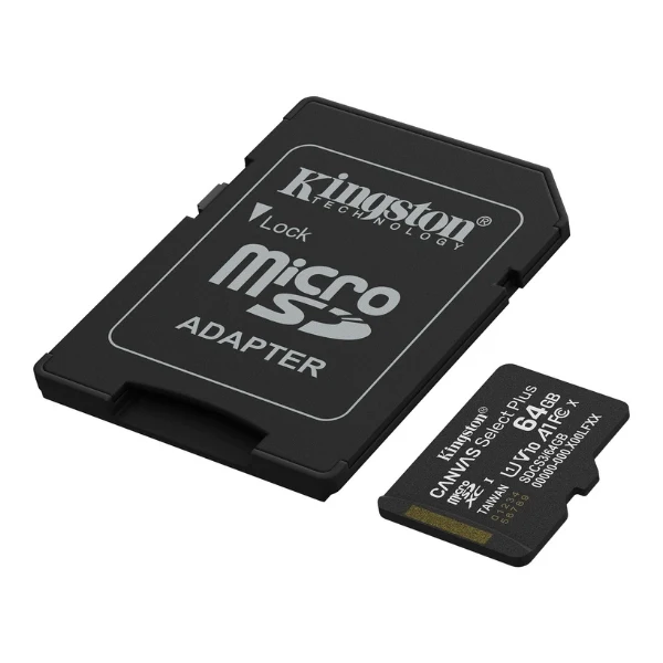 Memoria Micro SD Kingston 64GB Canvas Select Plus - Clase 10 - UHS-I - A1 - SDCS3/64GB-TW