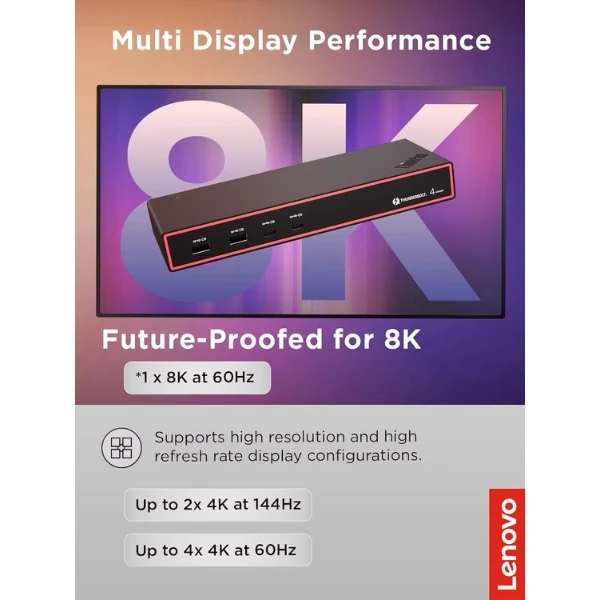 Dock Station Lenovo ThinkPad Thunderbolt 4 Smart Dock Gen 2 7500 - USB-C - 40Gbps - 100W - 40BE0135US