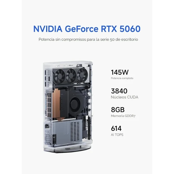 Mini PC Gaming Minisforum G1 Pro Ryzen 9 8945HX - 32GB DDR5 - 1TB SSD - GeForce RTX 5060 8GB GDDR7 - WiFi 7 - G1 Pro