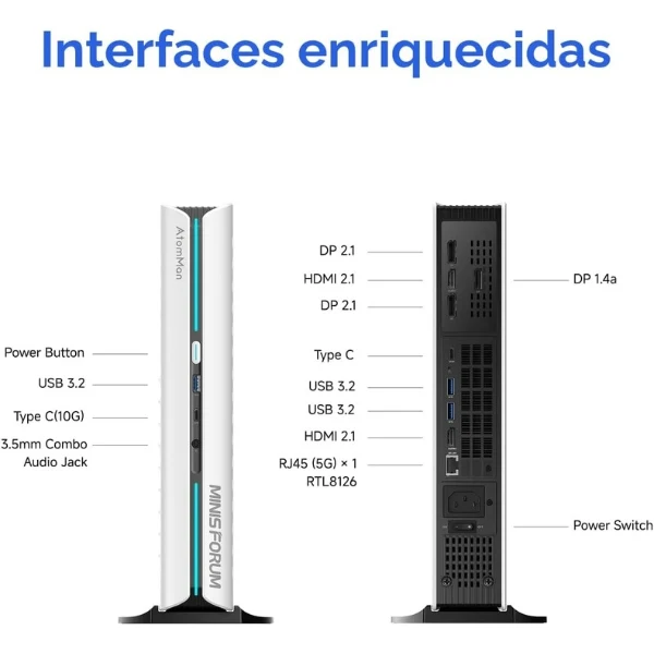 Mini PC Gaming Minisforum G1 Pro Ryzen 9 8945HX - 32GB DDR5 - 1TB SSD - GeForce RTX 5060 8GB GDDR7 - WiFi 7 - G1 Pro