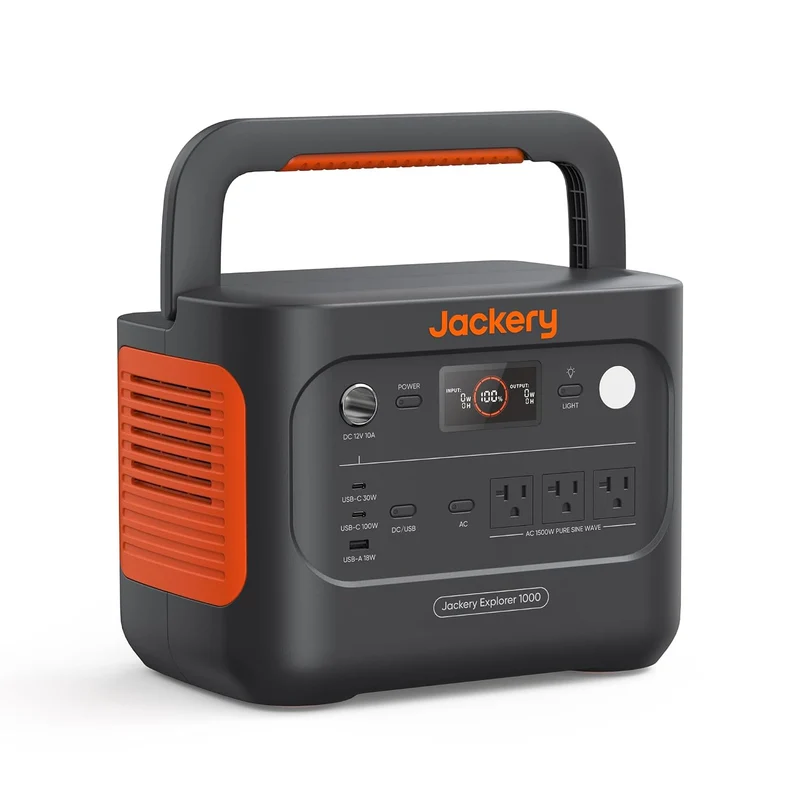 Estación de Energía Portátil Jackery Explorer 1000 v2, 1070 Wh, 1500 W, Negro