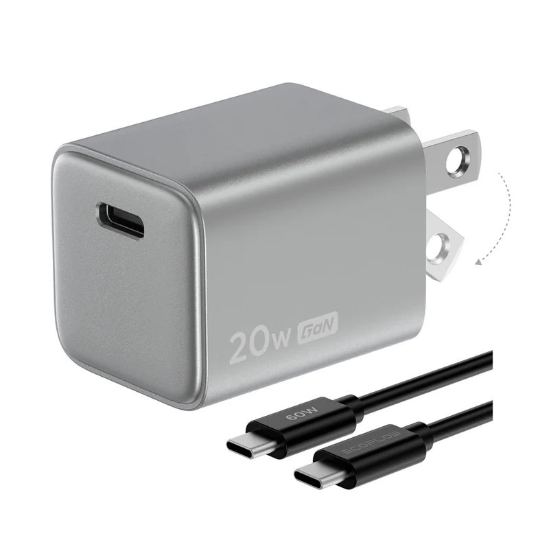 Cargador EcoFlow Rapid 20W GaN USB C con Cable