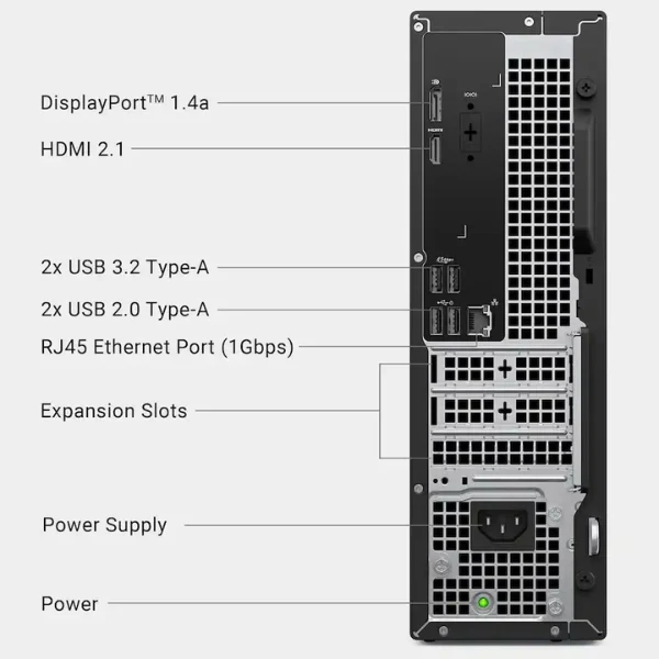 Computador Dell Slim Desktop Intel Core Ultra 7 265 (5.3 GHz) - 16 GB DDR5 - 1 TB NVMe M.2 - Intel UHD Graphics - 180 W - Win 11 Home - Black