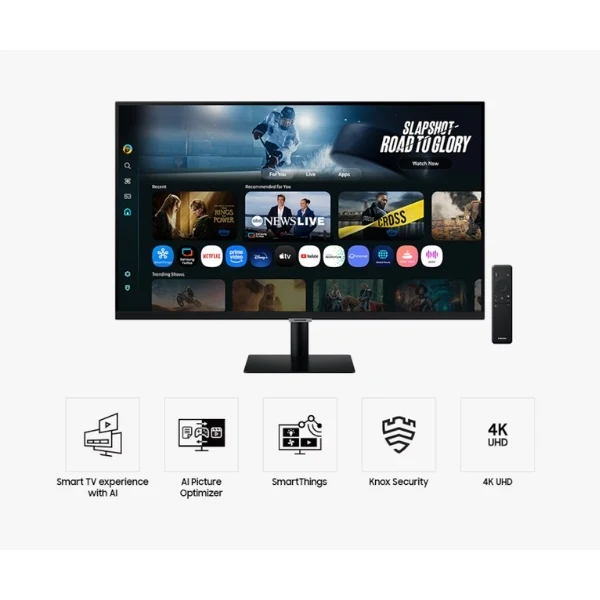 Monitor Samsung Smart M7 M70F 32" 4K UHD - Vision AI - Smart TV - LS32FM700UNXZA