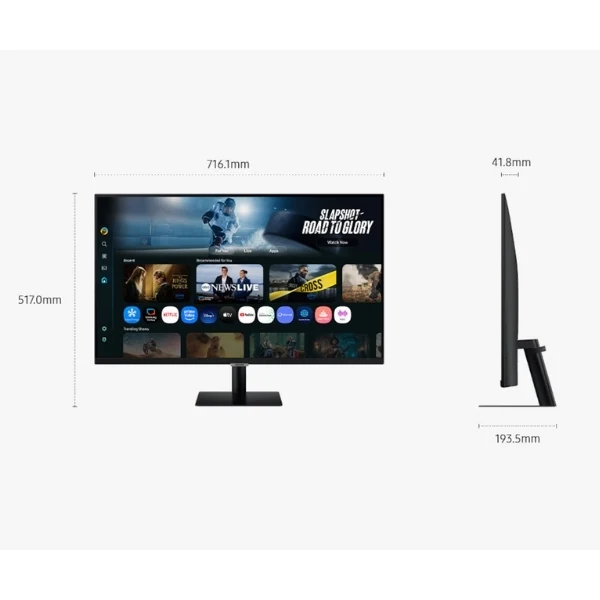 Monitor Samsung Smart M7 M70F 32" 4K UHD - Vision AI - Smart TV - LS32FM700UNXZA